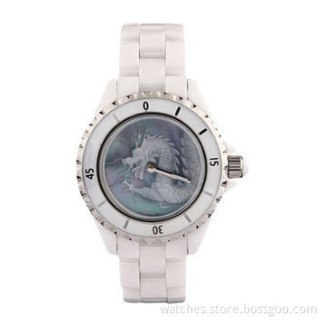 2014 New Fashionable Luxury High-quality Shell Cameo Designer Ceramic Watches